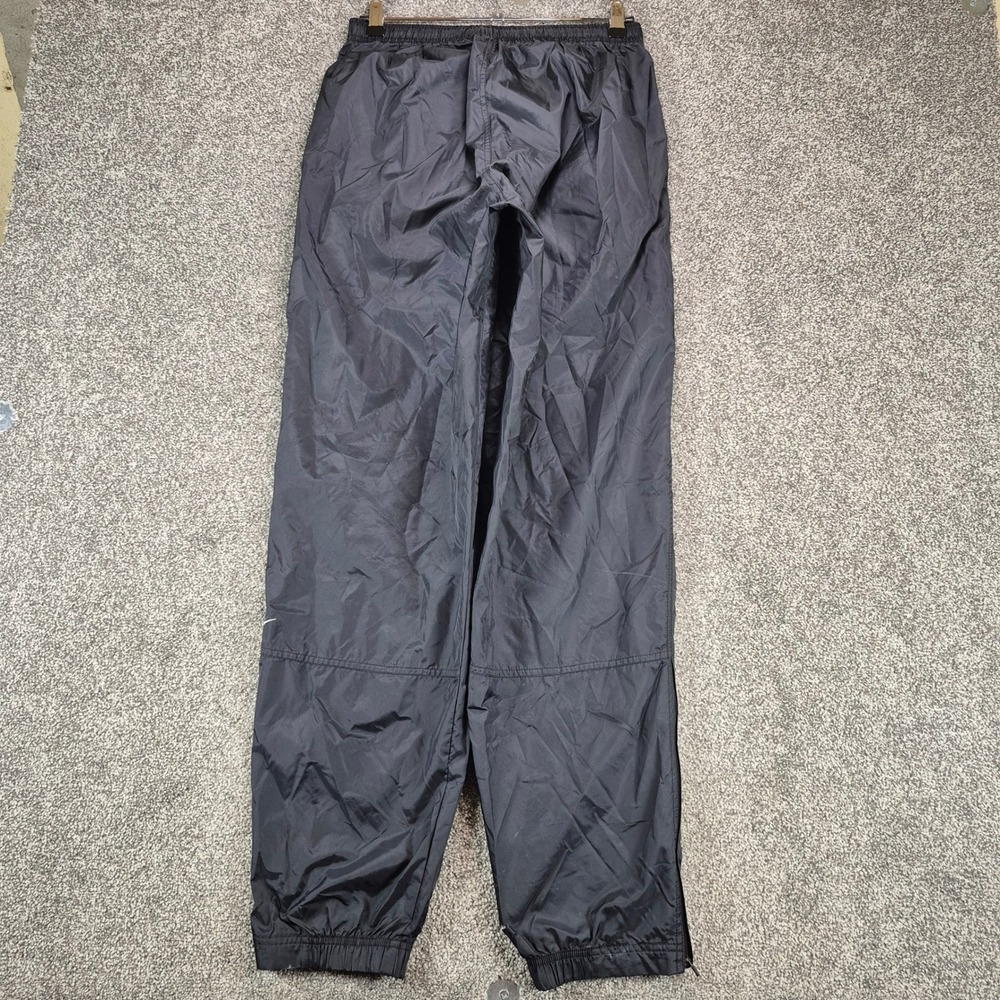 Vintage 90s Nike Track Pants Mens Large Black Nylon Windbreaker Ankle Zippers - Picture 2 of 12